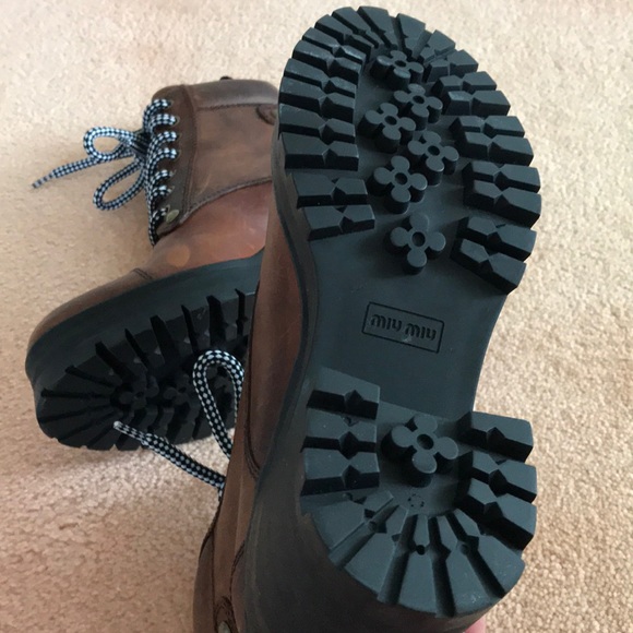 ⭐️HOST PICK⭐️ MIU MIU Leather Combat Boots - Picture 7 of 10